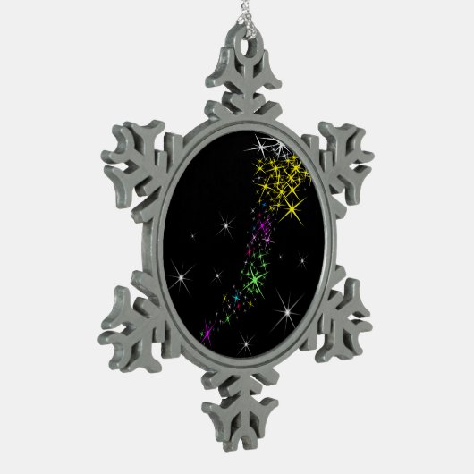 Weihnachtsstern Schneeflocken Zinn-Ornament (Links)