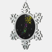 Weihnachtsstern Schneeflocken Zinn-Ornament (Rechts)