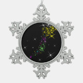 Weihnachtsstern Schneeflocken Zinn-Ornament (Vorderseite)