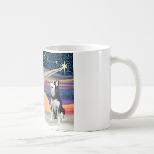 Weihnachtsstern - Sibirischer Husky 1 Kaffeetasse (Rechts)