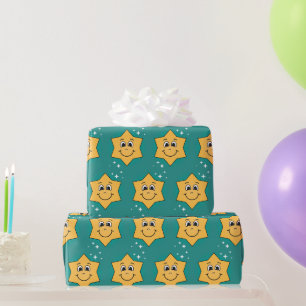 Weihnachtsstern Smiley Cartoonfigur Geschenkpapier