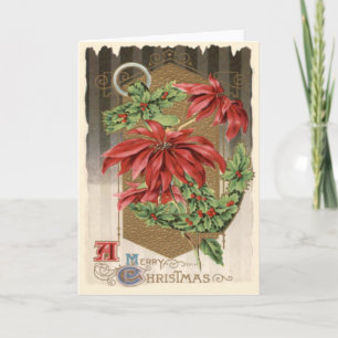 Weihnachtsstern Stechpalme Anker Nautik Feiertagskarte