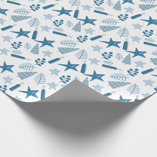 Weihnachtsstern und Bäume Geschenkpapier (Ecke)