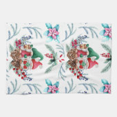 Weihnachtsstern und Gnome Geschirrtuch (Horizontal)