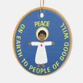 Weihnachtsstern und Jesus Keramik Ornament (Links)