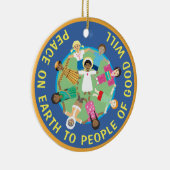 Weihnachtsstern und Jesus Peace Keramik Ornament (Rechts)