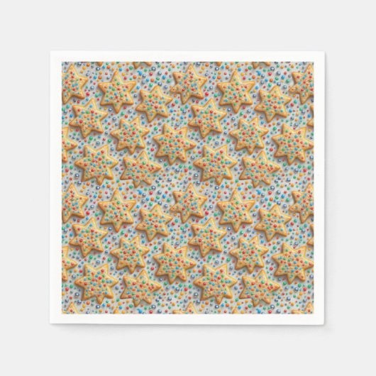 Weihnachtsstern-Zuckerkekse mit Streuseln Serviette (Vorderseite)