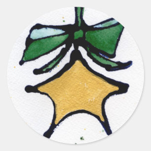 Weihnachtssternaufkleber Runder Aufkleber
