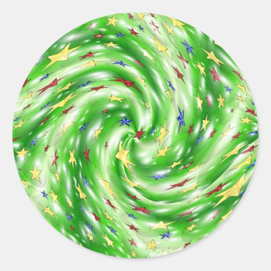 Weihnachtssternaufkleber Runder Aufkleber (Vorderseite)