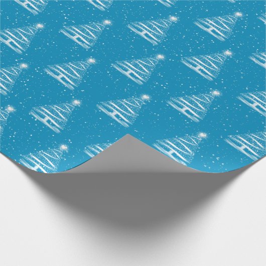 Weihnachtssternbaum auf Aqua Geschenkpapier (Ecke)