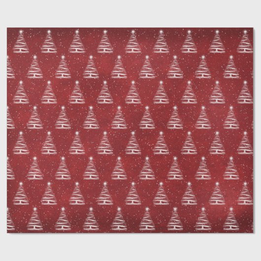 Weihnachtssternbaum in Rot Geschenkpapier (Flach)