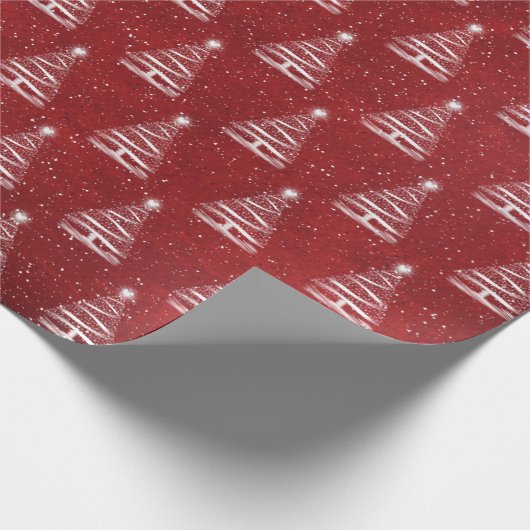 Weihnachtssternbaum in Rot Geschenkpapier (Ecke)