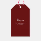 Weihnachtssternburgund typografisches Geschenk-Tag Geschenkanhänger (Rückseite)