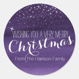 Weihnachtssternchen lila Rundaufkleber Runder Aufkleber