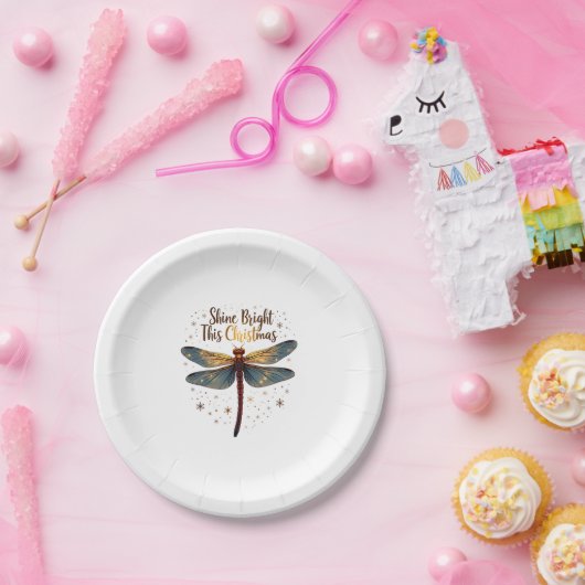 Weihnachtssterndragonfly Pappteller (Party)