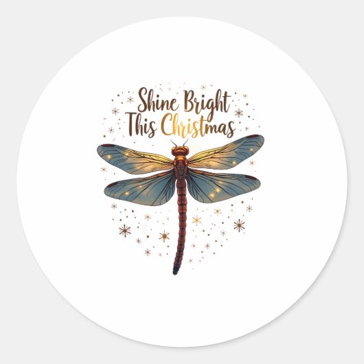 Weihnachtssterndragonfly Runder Aufkleber (Vorderseite)