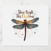 Weihnachtssterndragonfly Schaumweinetikett (Einzelnes Label)