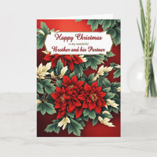 Weihnachtssterne für Bruder und Partner Feiertagskarte