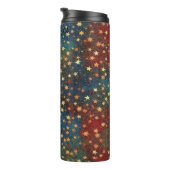Weihnachtssterne Glitter Festlich Thermosbecher (Nach rechts gedreht)