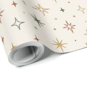 Weihnachtssterne & Glitzer-Muster Geschenkpapier (Rolleneckpunkt)