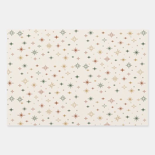 Weihnachtssterne & Glitzer-Muster			 Geschenkpapier Set (Vorderseite)