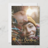 Weihnachtssterne - Gold Drehbuch - 1 Foto Feiertagskarte (Vorderseite)