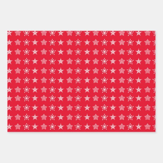 Weihnachtssterne im skandinavischen Stil in weiß a Geschenkpapier Set (Vorderseite 2)