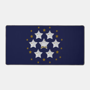 Weihnachtssterne in Blau Schreibtischunterlage