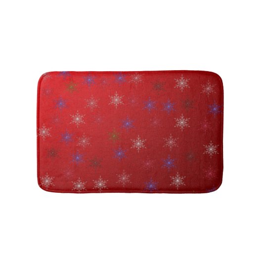 Weihnachtssterne in Rot Badematte (Vorderseite)