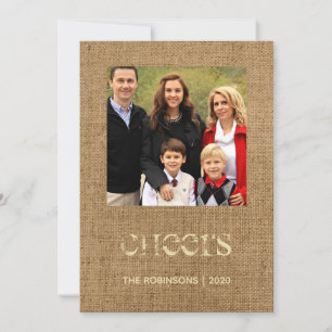 Weihnachtssterne Jute Familienfoto Feiertagskarte