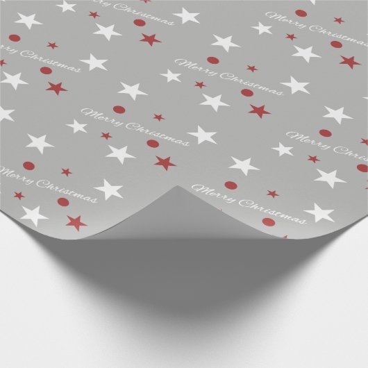 Weihnachtssterne rot und grau geschenkpapier (Ecke)
