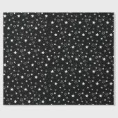 Weihnachtssterne schneeweiße schwarze Muster Geschenkpapier (Flach)