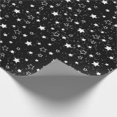 Weihnachtssterne schneeweiße schwarze Muster Geschenkpapier (Ecke)