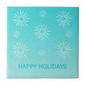 Weihnachtssterne Tile, Aqua Fliese (Vorderseite)