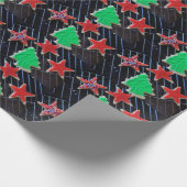 Weihnachtssterne und Baumkekse Geschenkpapier (Ecke)