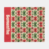 Weihnachtssterne und Bows Muster Fleecedecke (Vorderseite (Horizontal))