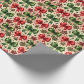 Weihnachtssterne und Bows Muster Geschenkpapier (Ecke)
