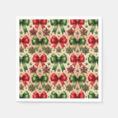 Weihnachtssterne und Bows Muster Serviette (Vorderseite)