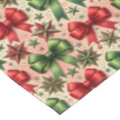 Weihnachtssterne und Bows Muster Tischdecke (Schrägansicht)