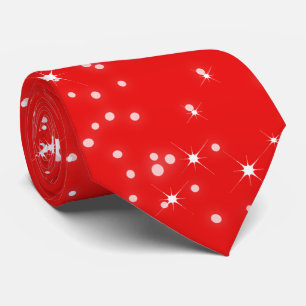 Weihnachtssterne und fallender Schnee auf Rot Krawatte