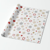 Weihnachtssterne und Schneeflocken Muster Geschenkpapier (Ungerollt)