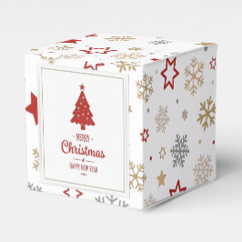 Weihnachtssterne und Schneeflocken Muster Geschenkschachtel