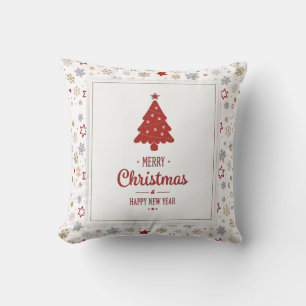 Weihnachtssterne und Schneeflocken Muster Kissen
