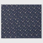 Weihnachtssterne verschneien goldenes Muster Geschenkpapier (Flach)