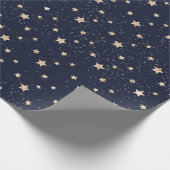 Weihnachtssterne verschneien goldenes Muster Geschenkpapier (Ecke)
