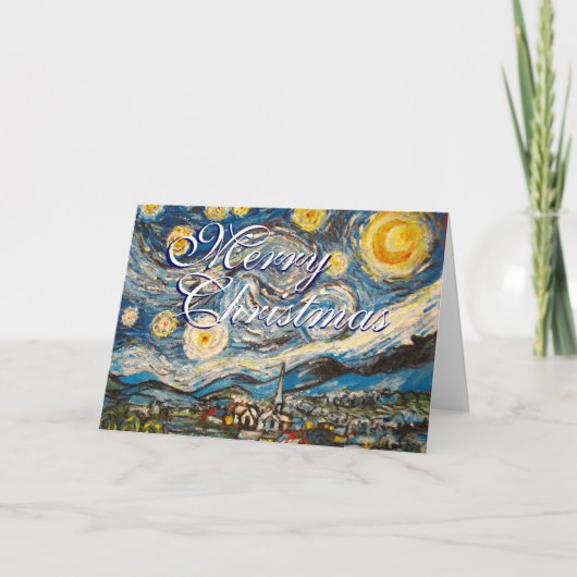 Weihnachtssternenklare Nacht Vincent van Gogh neu Feiertagskarte (Vorderseite)