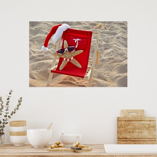 Weihnachtssternisch am Strand Poster (Küche)
