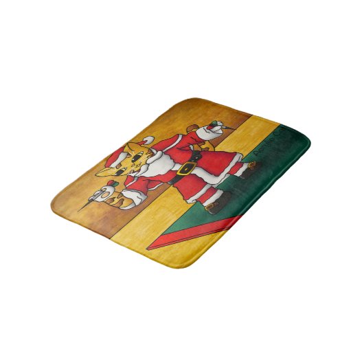 Weihnachtssternkatze Badematte (Schrägansicht)