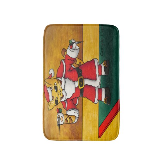Weihnachtssternkatze Badematte (Vorderseite Vertikal)