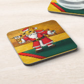 Weihnachtssternkatze Getränkeuntersetzer (Linke Seite)